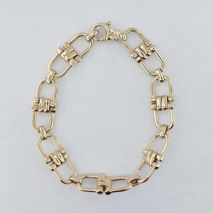 9ct Gold Double Stirrup Bracelet