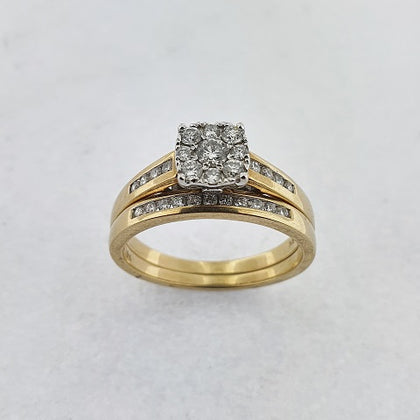 Diamond 9ct Gold Wedding Set