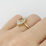 Morganite & Diamond Gold Ring