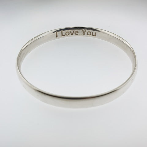 Sterling Silver Bangle with Engraving