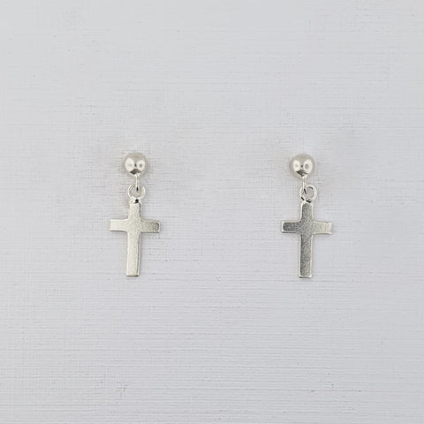 Cross Sterling Silver Earrings