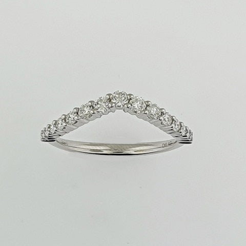 Diamond 18ct White Gold Curved Ring