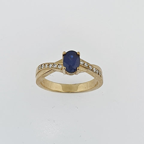 Sapphire & Diamond 9ct Gold Ring