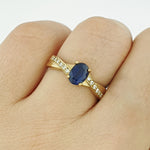 Sapphire & Diamond 9ct Gold Ring