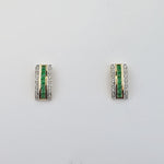Emerald & Diamond 9ct Gold Earrings
