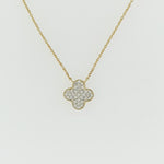 Diamond 9ct Yellow Gold Clover Necklace