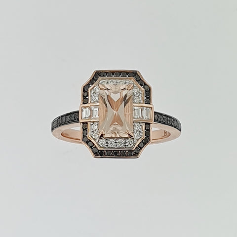 Morganite & Diamond 9ct Rose Gold Ring