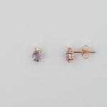 Pink Amethyst & Diamond 9ct Rose Gold Earrings