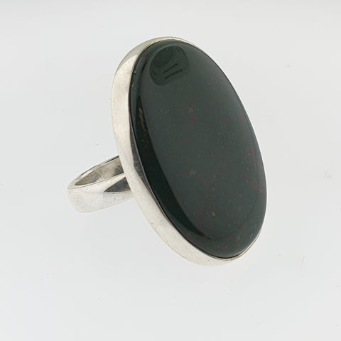 Bloodstone Sterling Silver Ring