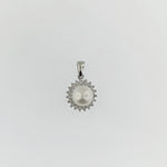 Freshwater Pearl & Diamond 9ct White Gold Pendant
