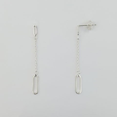 Sterling Silver Paperclip Drop Earrings
