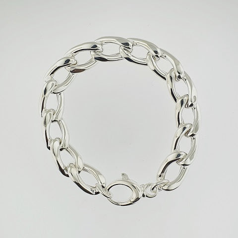 Sterling Silver Long Curb Bracelet
