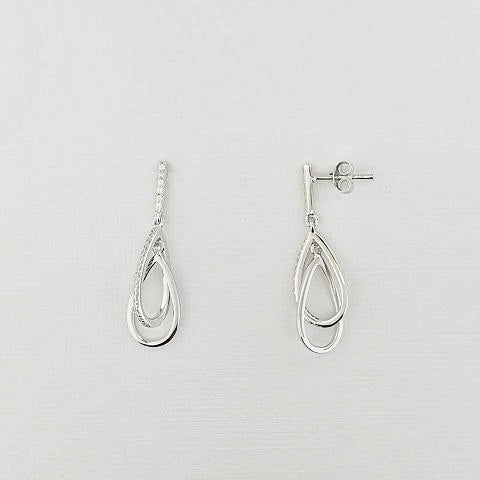 CZ Sterling Silver Drop Earrings