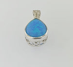 Manufactured Opal Sterling Silver Pendant