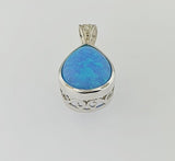 Manufactured Opal Sterling Silver Pendant