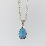 Manufactured Opal Sterling Silver Pendant