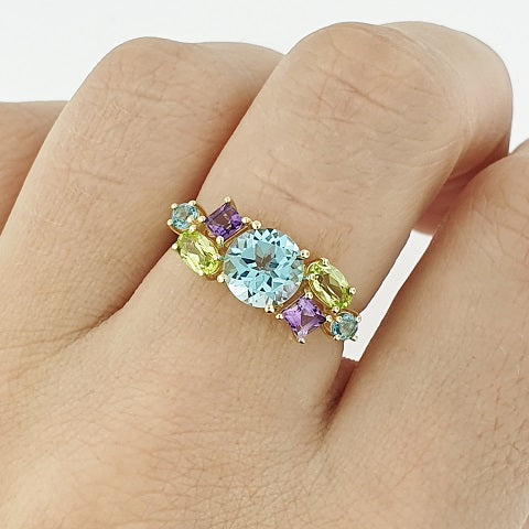 Multi-stone 9ct Gold Ring – The Goldsmiths Gallery Limited