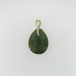 Diamond & Greenstone 9ct Yellow Gold Pendant