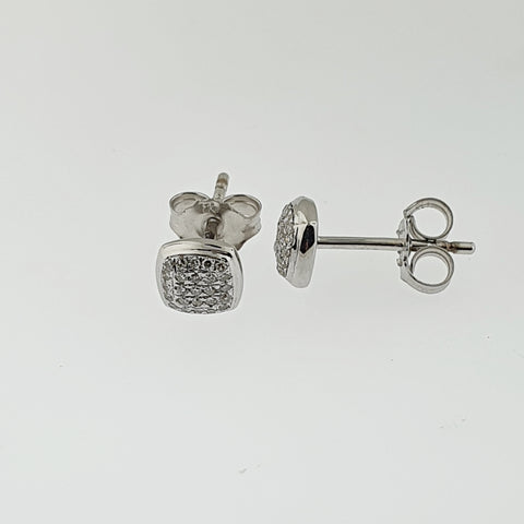 Diamond 9ct White Gold Stud Earrings