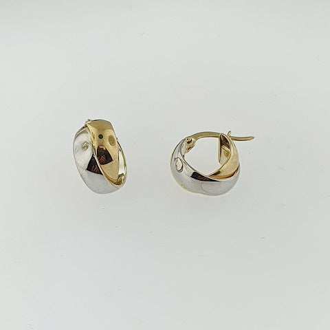 9ct Yellow & White Gold Hoop Earrings