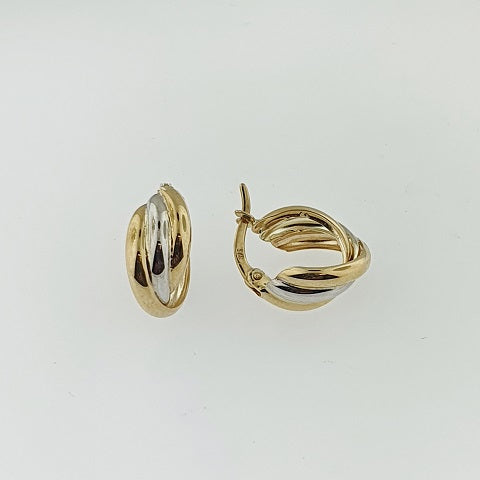 9ct Yellow & White Gold Hoop Earrings