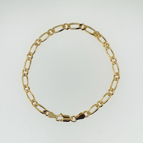 9ct Yellow Gold Figaro Bracelet