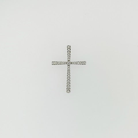 Diamond 9ct White Gold Cross Pendant