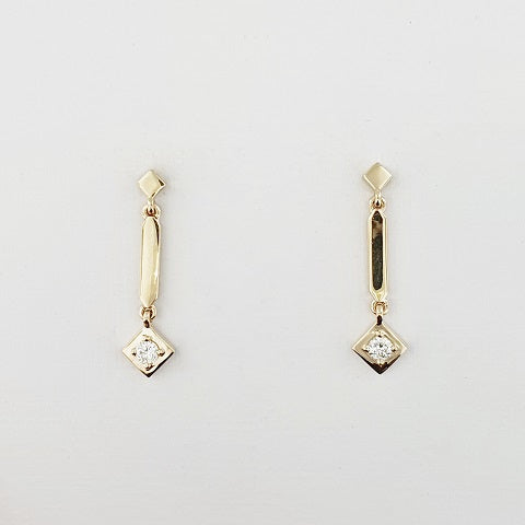 Diamond 9ct Yellow Gold Earrings