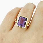 Amethyst & Citrine 9ct Yellow Gold Ring