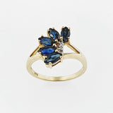 Sapphire & Diamond 9ct Yellow Gold Ring