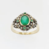 Emerald & Pearl 9ct Gold Ring