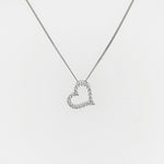 CZ Sterling Silver Heart Necklace