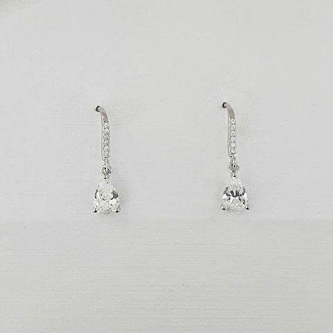 CZ Sterling Silver Drop Earrings