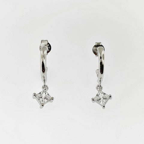 CZ Sterling Silver Hoop Earrings