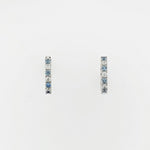 CZ & Spinel Sterling Silver Huggie Earrings