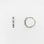 CZ & Spinel Sterling Silver Huggie Earrings