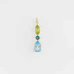 Blue Topaz & Peridot 9ct Yellow Gold Pendant