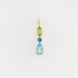 Blue Topaz & Peridot 9ct Yellow Gold Pendant