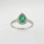 Emerald & Diamond 9ct White Gold Ring