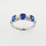 Blue Sapphire & Diamond 18ct White Gold Ring