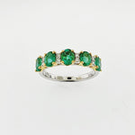 Emerald & Diamond 9ct White & Yellow Gold Ring