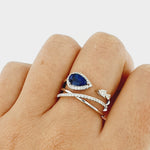 Blue Sapphire & Diamond 18ct White Gold Ring