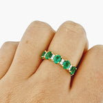 Emerald & Diamond 9ct White & Yellow Gold Ring