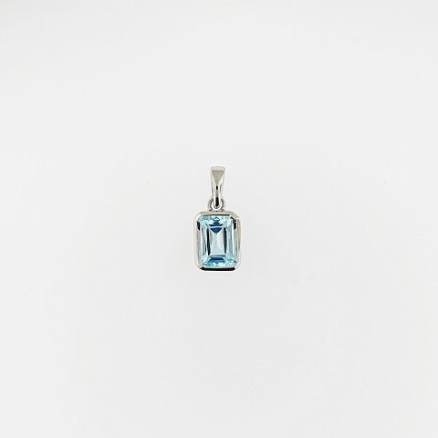 Blue Topaz Sterling Silver Pendant