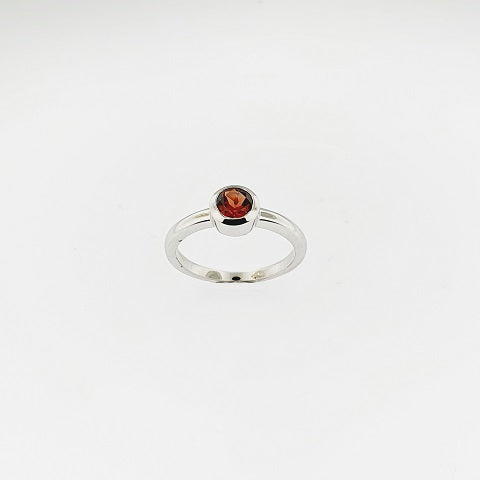 Garnet Sterling Silver Ring