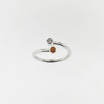 Natural Orange and White Diamond 9ct Gold Ring