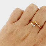 Natural Orange & White Diamond 9ct Gold Ring