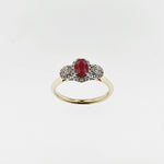 Ruby & Diamond 9ct Yellow & White Gold Ring