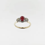 Ruby & Diamond 9ct Yellow & White Gold Ring