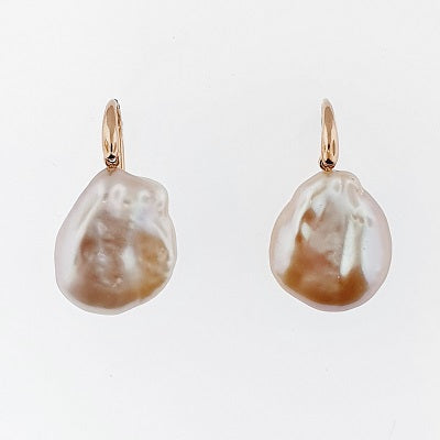 Freshwater Pearl Baroque 9ct Rose Gold Earrings